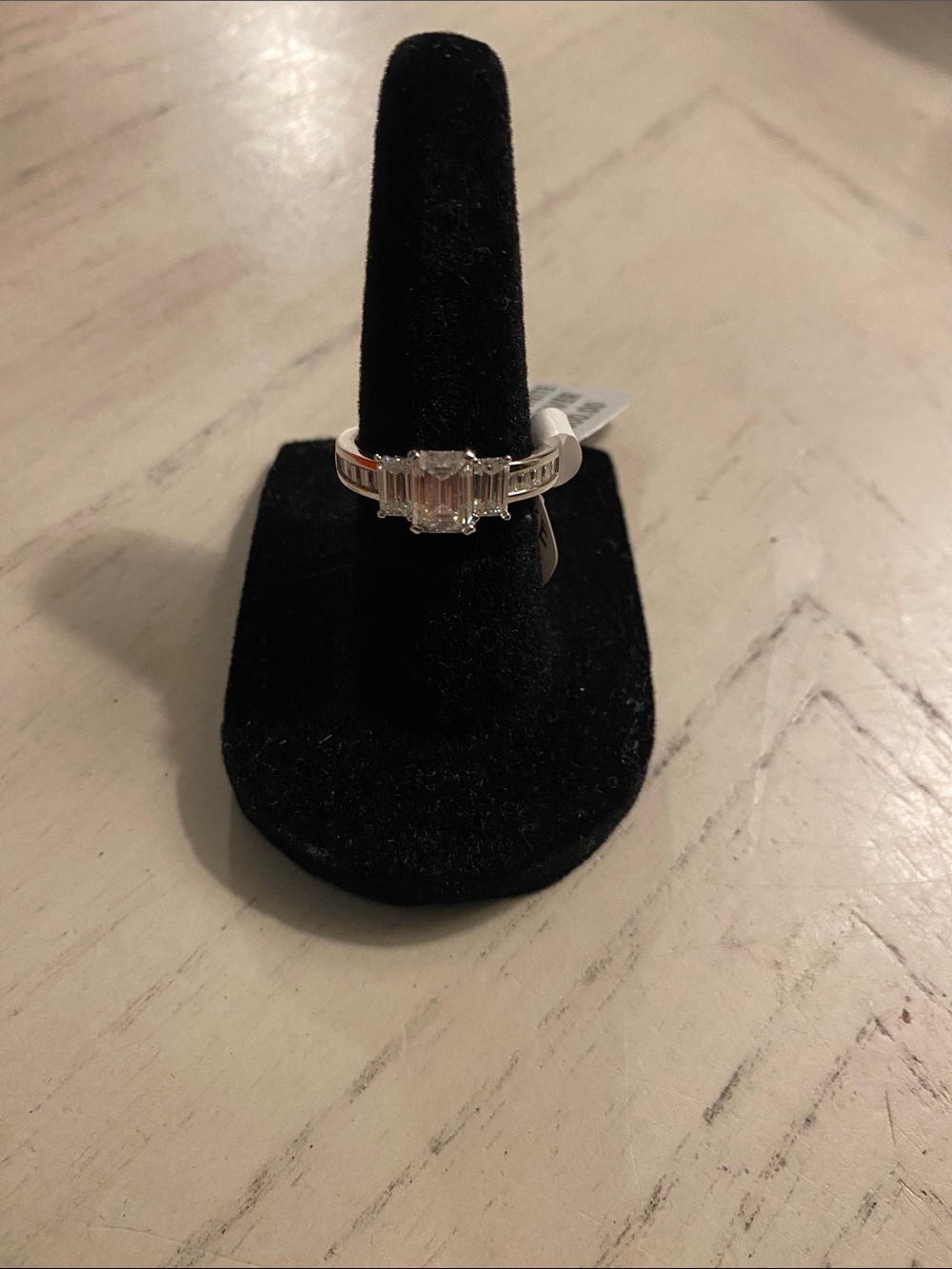 Silver Baguette-925 Moissanite Ring  size 7   1.50 CTW